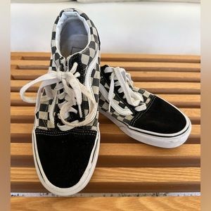 OLD SKOOL PRIMARY CHECK SHOE black and white M 6 W 7.5